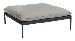Skargaarden - Bönan Lounge End Ottoman Dark Grey Aluminum Frame, Cushion Light Grey Sunbrella Sling - Utomhuspallar & puffar - Studio Norrlandet - Grå