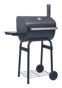 vidaXL Kolgrill/rökargrill med nedre hylla svart
