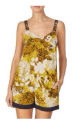 DKNY Rooftop Ready Tank and Boxer Set Gul mönstrad viskos Small Dam