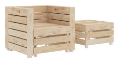 vidaXL Pallsoffa set 2 delar trä