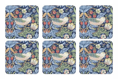 Pimpernel Strawberry Thief glasunderlägg 6-pack Blå