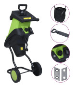 vidaXL Elektrisk kompostkvarn med 2 extra blad 2400 W