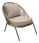 Lindos Loungestol Rep Svart/Beige