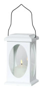 Lykta Flamme 23cm hög LED-blockljus - vit