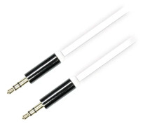 Deltaco ljudkabel, 3,5mm hane till 3,5mm hane, 1m, vit