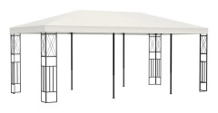 vidaXL Paviljong 3x6 m gräddvit tyg