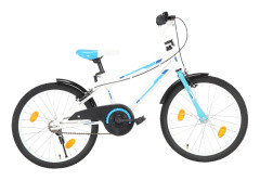 vidaXL Barncykel 20 tum blå och vit