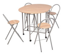 vidaXL Vikbar matgrupp 5 delar MDF