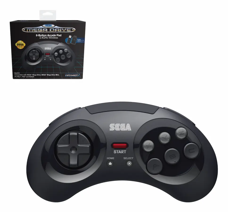 Retro-Bit SEGA MD 8-B 2.4G WL Black