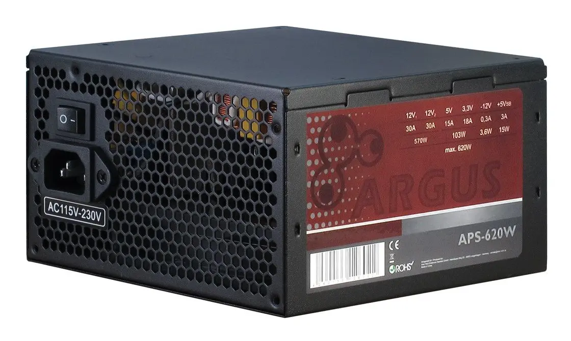 INTER-TECH Netzteil 620W Argus APS-620W 120mm Lüfter, 80+
