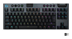 Logitech - G915 TKL Clicky trådlöst, mekaniskt RGB-speltangentbord