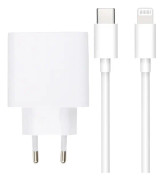 SiGN Extrem Snabbladdare för iPhone, USB-C till Lightning, MFI, 2m - Vit