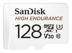 SanDisk High Endurance - Flash-minneskort (microSDXC till SD-adapter inkluderad) - 128 GB - Video Class V30 / UHS-I U3 / Class10 - mikroSDXC UHS-I