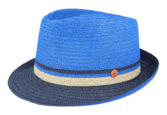 Troy Paper Blue Trilby Straw Hat - Mayser