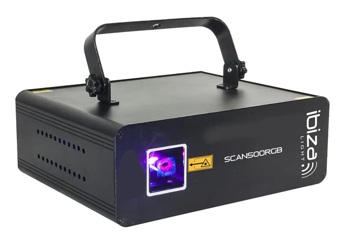 Ibiza laserljus med DMX (RGB, 500MW)