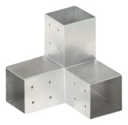 vidaXL Stolpbeslag Y-form galvaniserad metall 81x81 mm