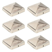 vidaXL Stolphattar pyramid 6 st rostfritt stål 71x71 mm