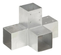vidaXL Stolpbeslag X-form galvaniserad metall 91x91 mm