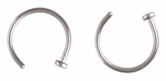 2-pack Silver Fake Piercing Läpp Näsring Septum Läppring utan Hål