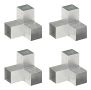 vidaXL Stolpbeslag 4 st Y-form galvaniserad metall 91x91 mm