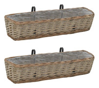 vidaXL Balkonglåda 2 st korg med PE-foder 80 cm