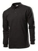 Stedman Polo Long Sleeve Men Svart bomull Small Herr