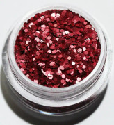 1st Hexagon glitter Rödrosa matt