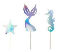 Cake Picks Iridescent Mix - Mermaid Party