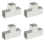 vidaXL Stolpbeslag 4 st T-form galvaniserad metall 101x101 mm
