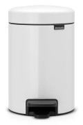 Pedal Bin newIcon, 3 litre, Soft Closing, Plastic Inner Bucket - White