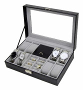 Klockbox o juvelbox 8 klockors ljusgrå insida
