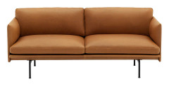 Outline 2-Seater / Black Base Refine Leather Cognac