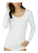 Mey Cotton Pure Long-Sleeved Top Vit bomull 38 Dam