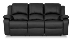 Reclinersoffa 3-sits Konstläder Svart
