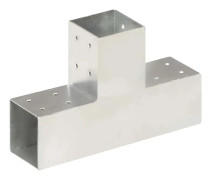 vidaXL Stolpbeslag T-form galvaniserad metall 81x81 mm