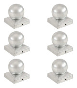 vidaXL Stolphattar klot 6 st galvaniserad metall 91x91 mm