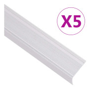 vidaXL L-formade halkskydd för trapp 5 st aluminium 100 cm silver