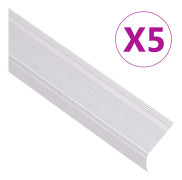vidaXL L-formade halkskydd för trapp 5 st aluminium 100 cm silver