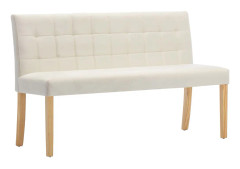 vidaXL Bänk 140 cm gräddvit tyg