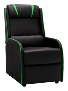 vidaXL Reclinerfåtölj svart och grön konstläder