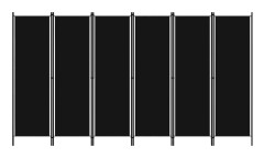 vidaXL Rumsavdelare 6 paneler svart 300x180 cm
