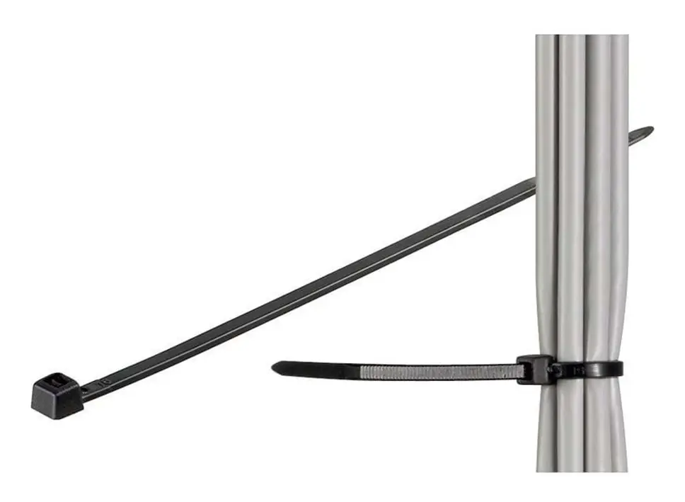 Pro Cable Ties Black - 2.5mm/203mm