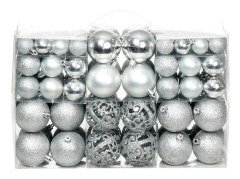 vidaXL Julgranskulor 100 delar set 6 cm silver