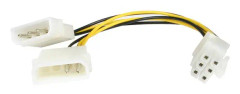 StarTech.com 12 cm LP4 Molex till 6-pin PCI Express strömkabel - Molex / PCIe grafikkorts strömkabel -