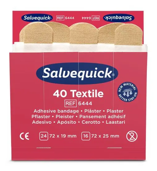 Plåsterrefill Salvequick 6444, textil, 6x40/fp