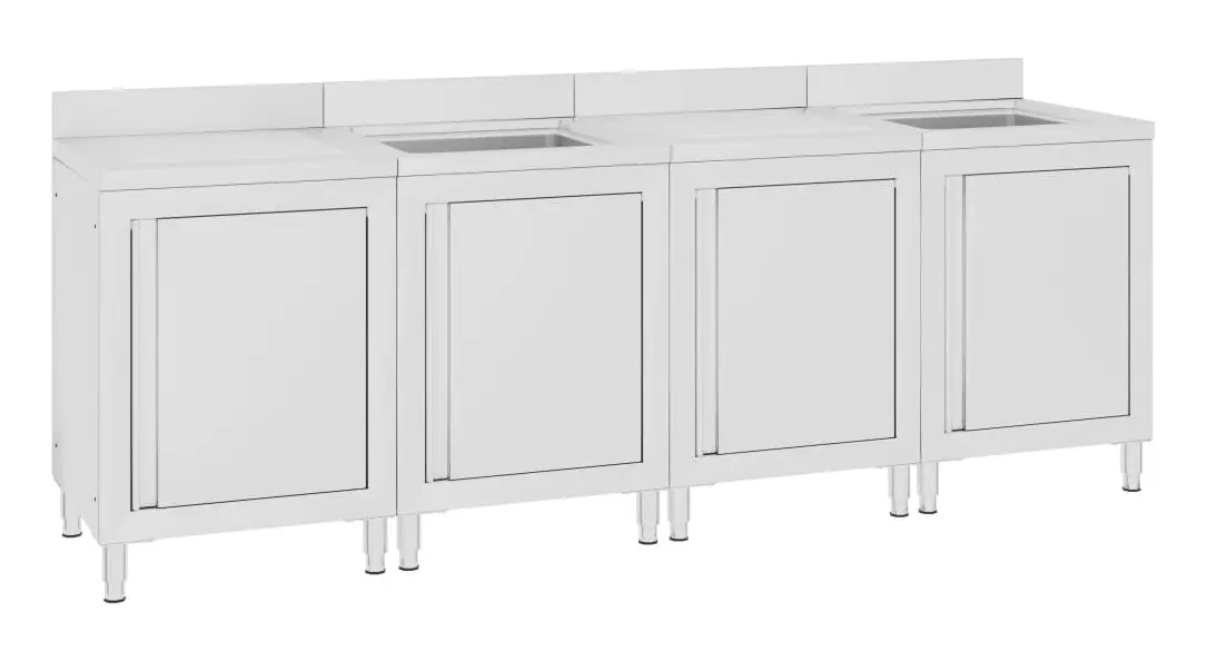 vidaXL Diskho för storkök 240x60x96 cm rostfritt stål