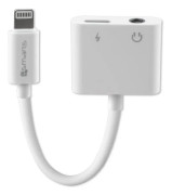 4smarts Lightning til Lightning/3,5mm 3.5 mm mini-jack audio-splitter, Lyssna till musik när du laddar