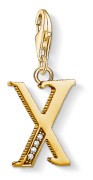 Charm pendant letter X gold