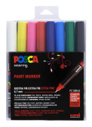 Posca - PC1MR - Extra Fine Tip Pen - Basic Colors, 8 pc