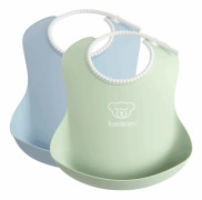 BabyBjörn - Haklapp, 2-pack - Blekgrön/Blekblå